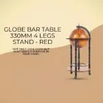 NG018 Globe Bar Table 330mm 4 Legs Stand - Red 